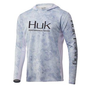 HUK ICON X CURRENT CAMO HOODIE - CURRENT KENAI  LARGE